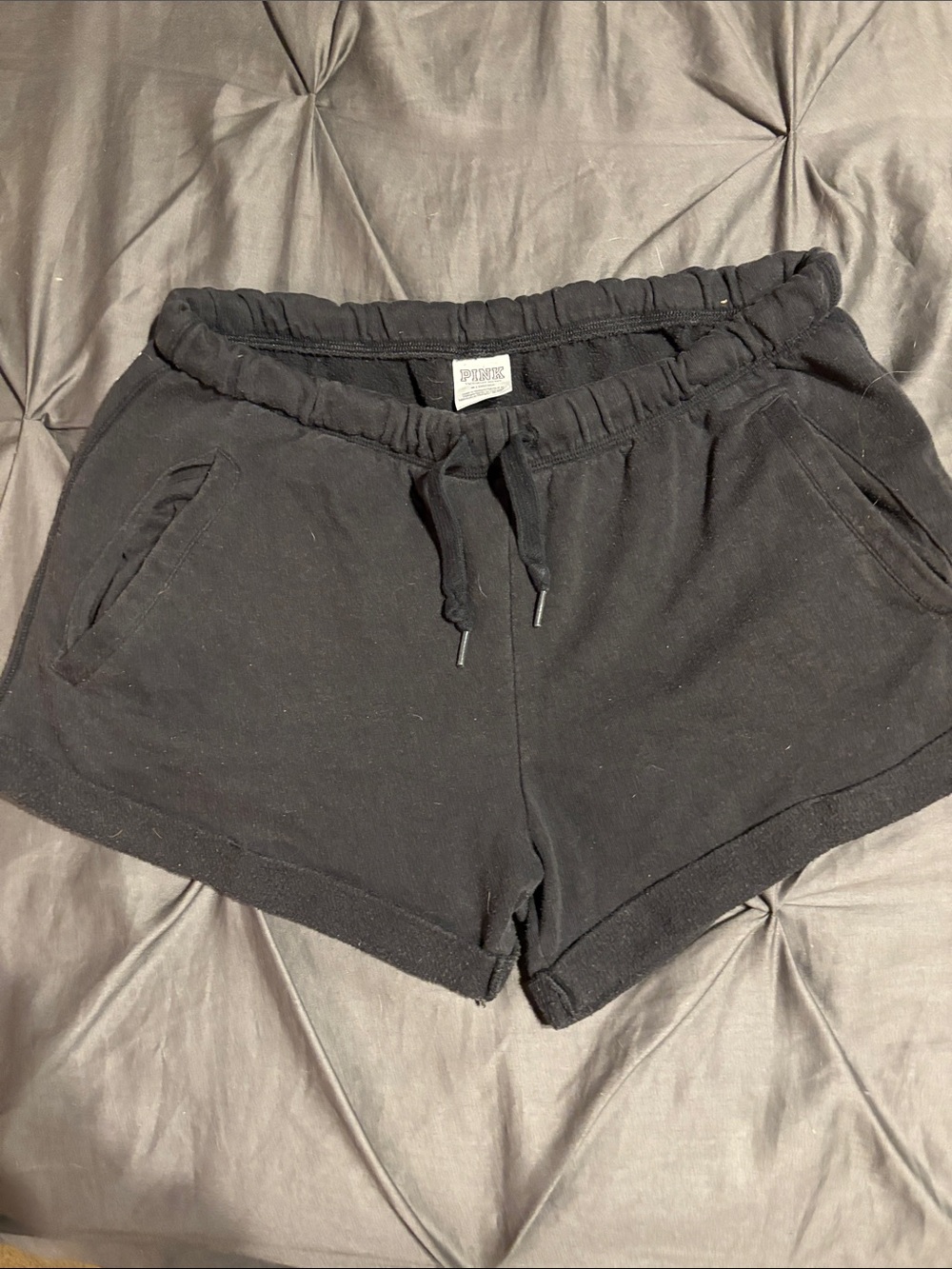PINK Victoria's Secret Black Drawstring Athletic Shorts